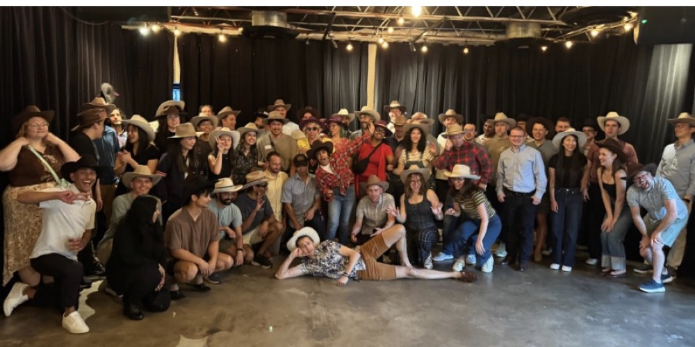 Event guests with custom hats