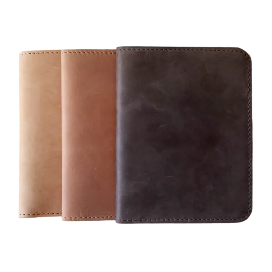 Hot-branded leather passport wallet